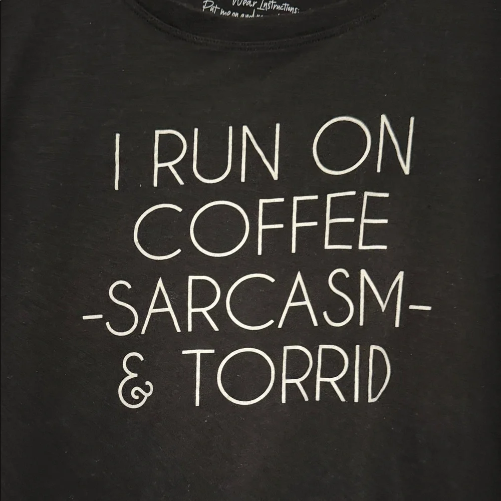 Torrid Black Graphic Tee with White Text - Picture 3 of 5